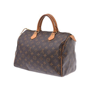 Louis Vuitton Monogram Leather Handbag Speedy Brown